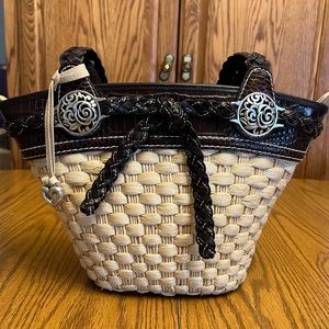 Brighton Straw and Leather Satchel Tote